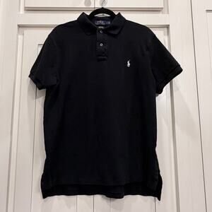 Polo Ralph Lauren Men’s LG Black Classic Fit Polo Shirt White Pony Logo Cotton